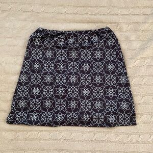 Ina Black and White Floral A-Line Skirt